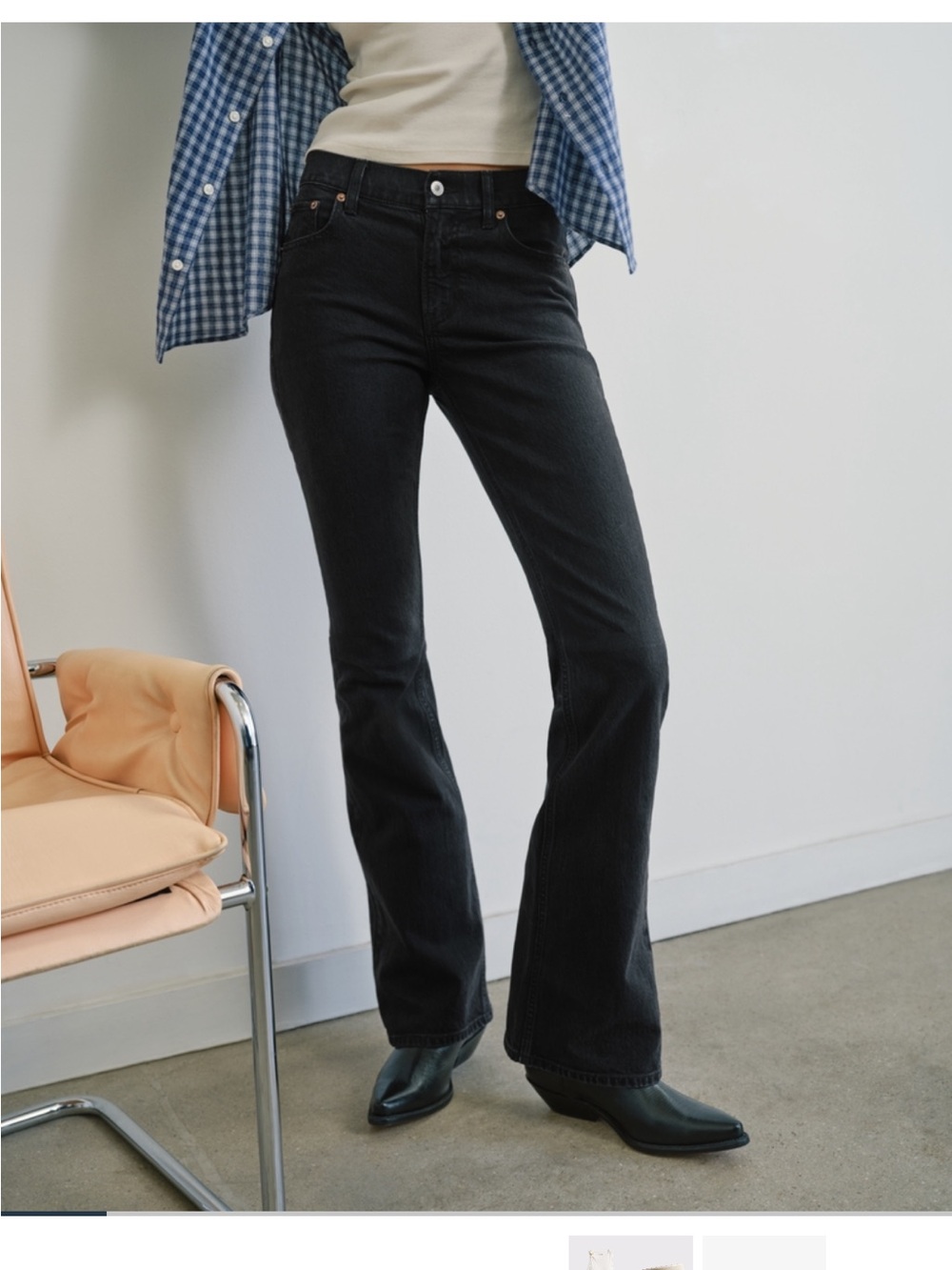 Abercrombie & Fitch Dark Blue Midrise Bootcut Jeans- Curve Love